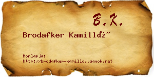 Brodafker Kamilló névjegykártya